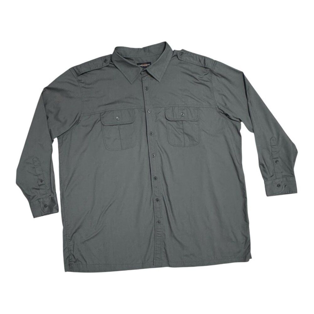 Canyon Ridge Gray Utility Shirt Men’s 3XL Long Sleeve Button Front Outdoor Work